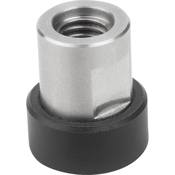 Clamp Support Adjustable D=M06, H=21, Stainless Steel 1.4305 Bright, Comp:Thermoplastic